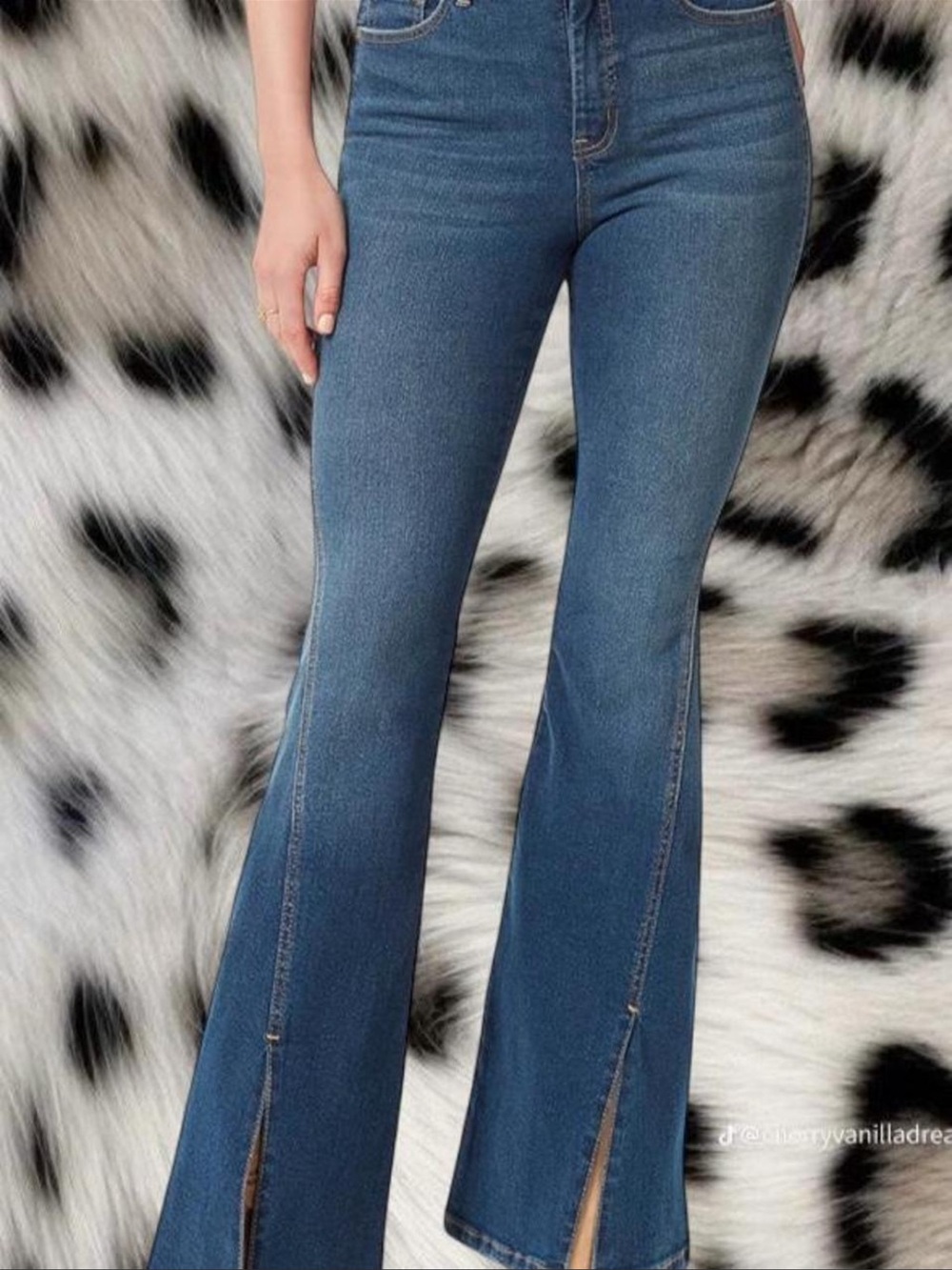 Jessica Simpson Dark Blue Flare Jeans with Front Slits